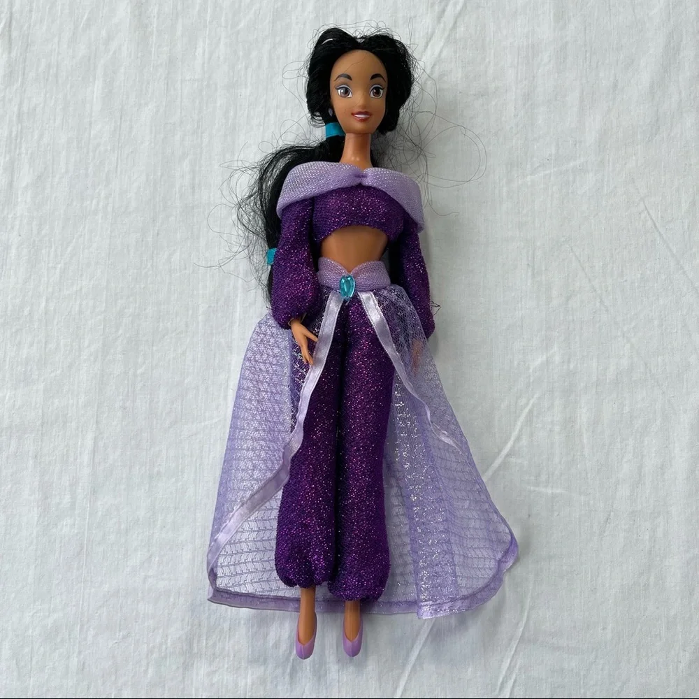 Disney Princess Jasmine from Aladdin Wearing Purple Outfit with Slippers